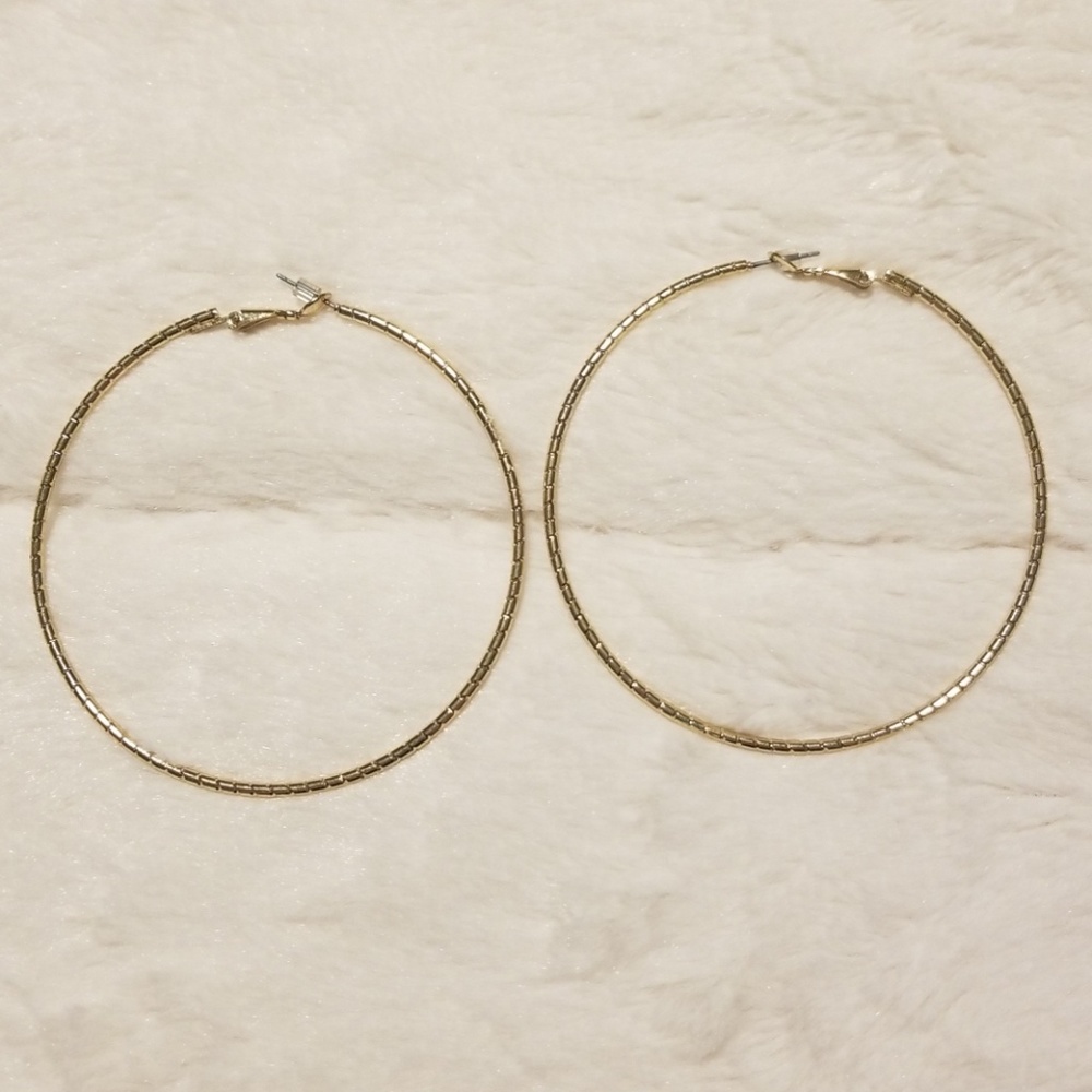 *2 for $10* Gold plated large hoop earrings